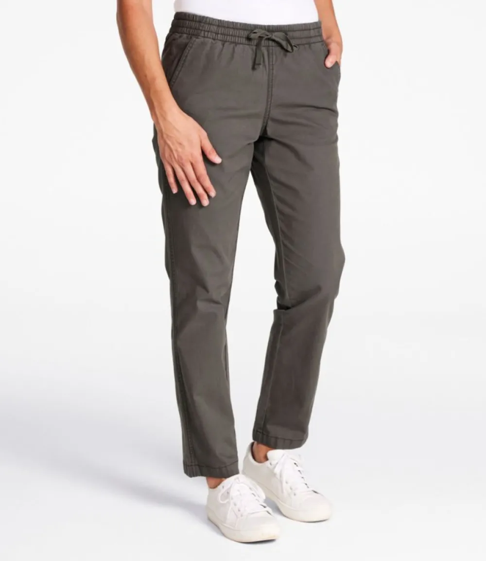 "Women's Lakewashed Chino Pants, Mid-Rise Pull-On Ankle"-L.L.Bean Cheap