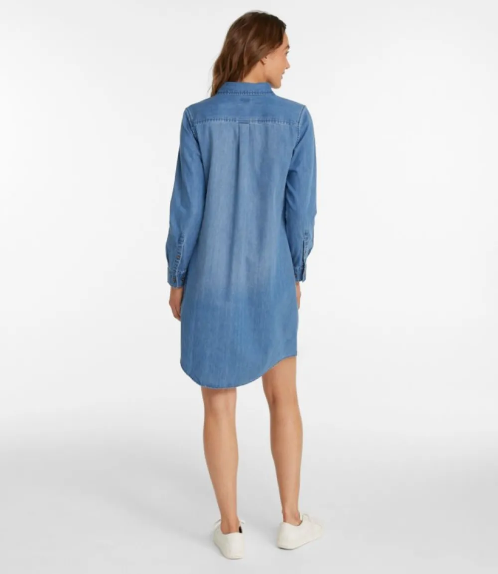 "Women's L.L. Bean Heritage Washed Denim Shirt Dress"-L.L.Bean Discount