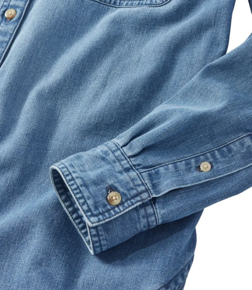 "Women's L.L. Bean Heritage Washed Denim Shirt, Lined"-L.L.Bean Discount