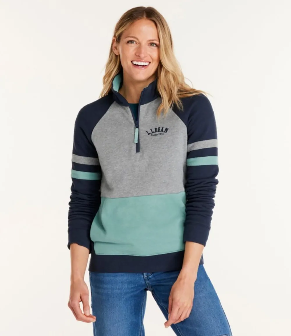"Women's 1912 Sweatshirt, Quarter-Zip Colorblock"-L.L.Bean Best Sale