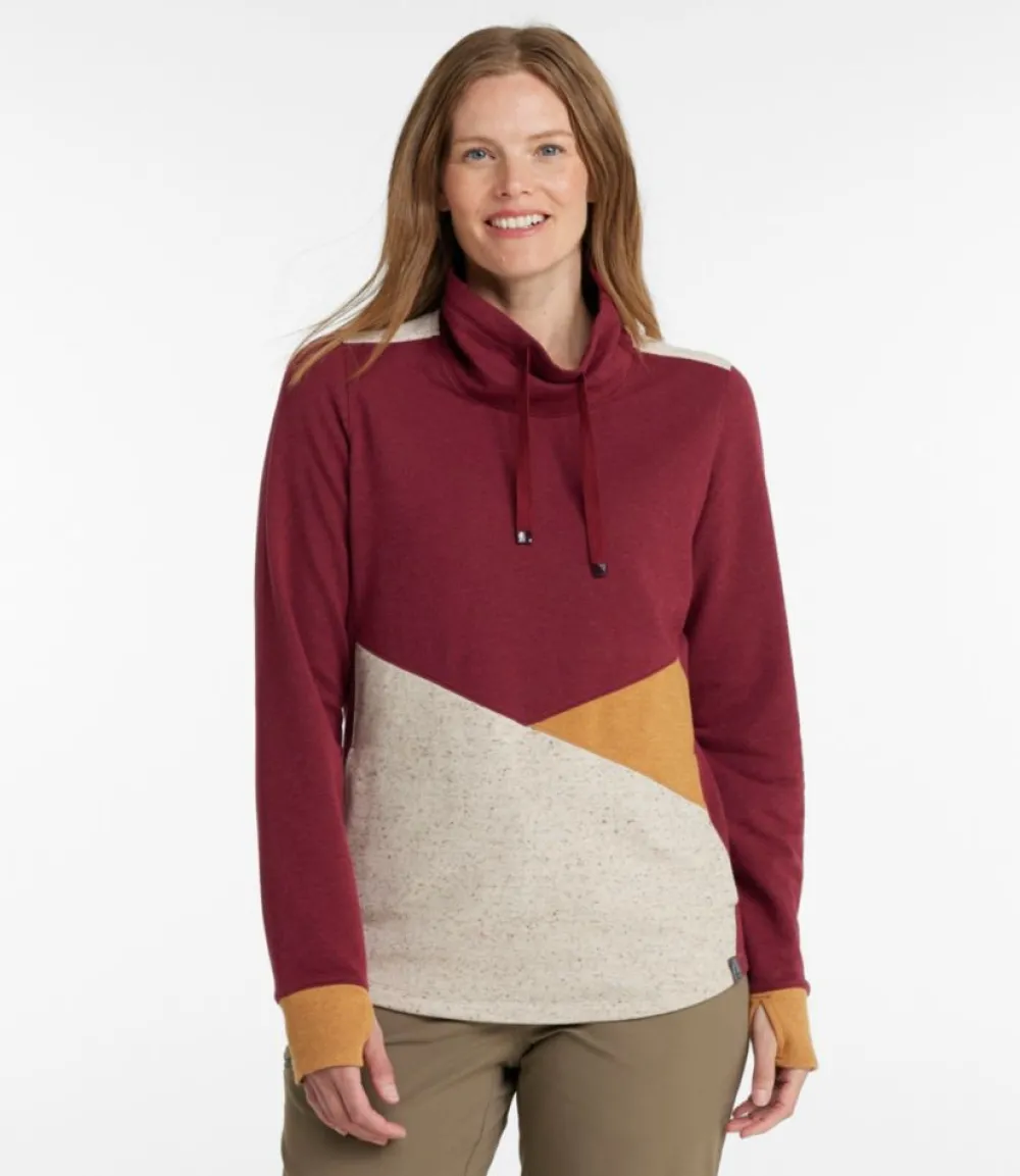 "Women's Cozy Mixed-Knit Pullover, Colorblock"-L.L.Bean Cheap
