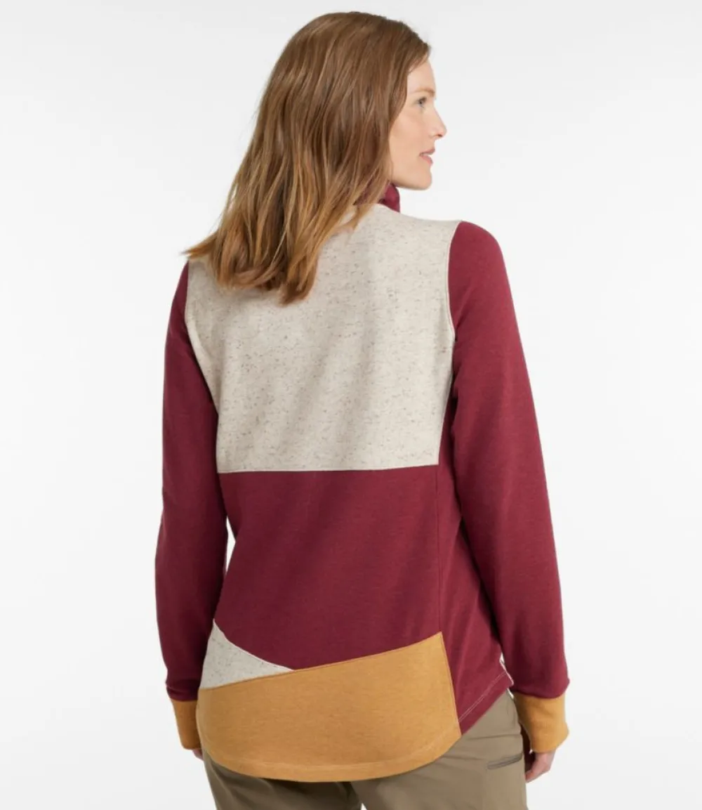 "Women's Cozy Mixed-Knit Pullover, Colorblock"-L.L.Bean Cheap