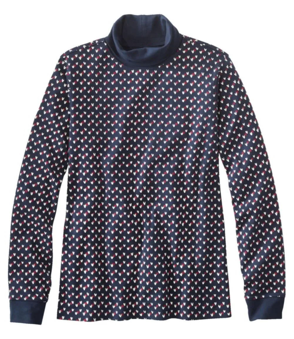 "Women's Interlock Turtleneck, Long-Sleeve Print"-L.L.Bean Shop