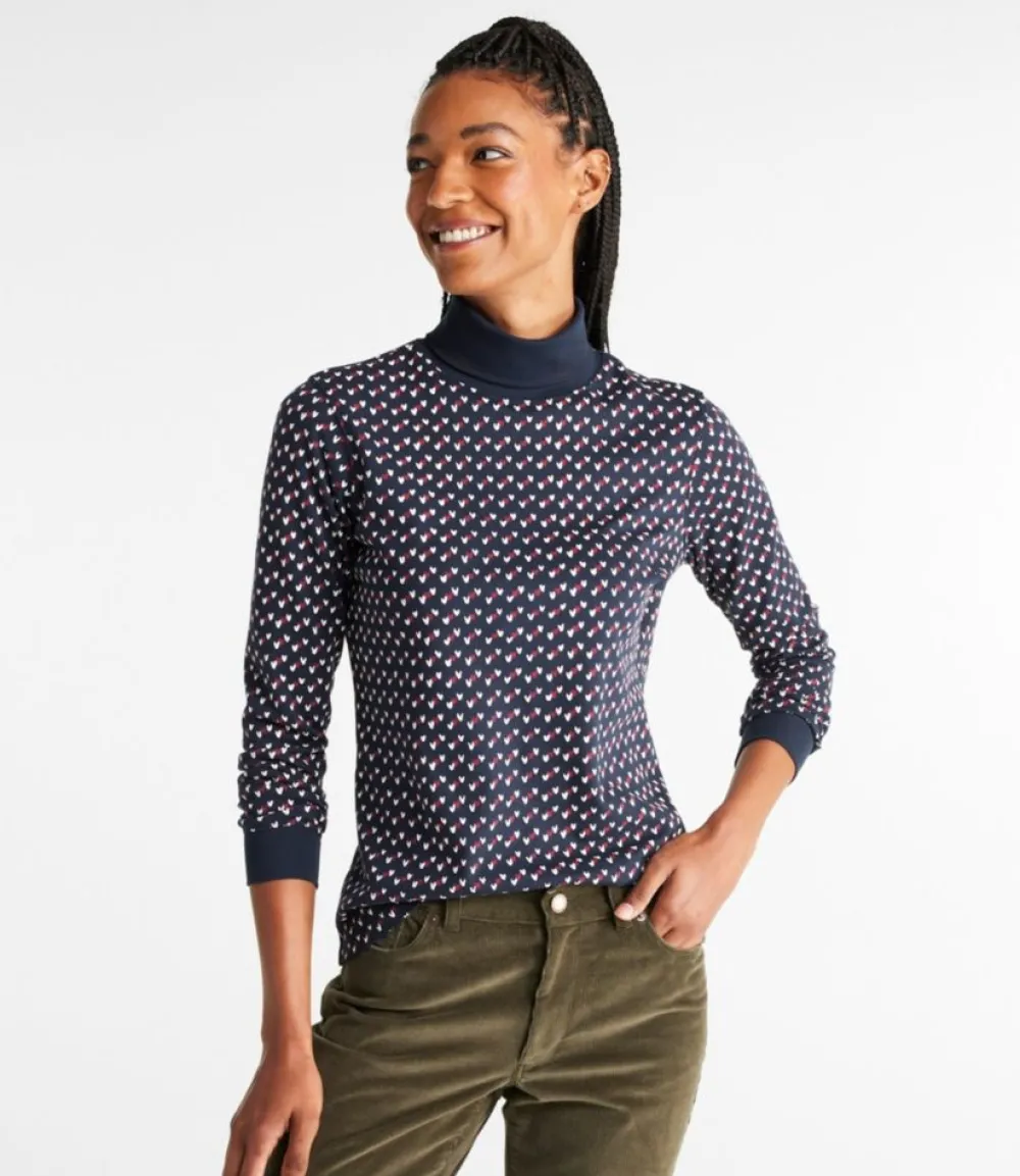 "Women's Interlock Turtleneck, Long-Sleeve Print"-L.L.Bean Shop