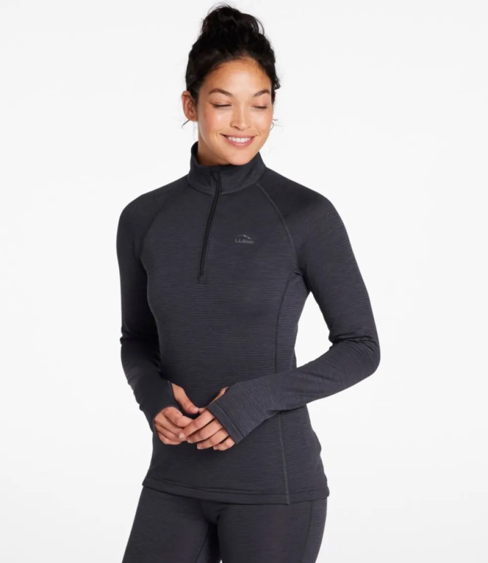 "Women's Midweight Base Layer Crew Top, 1/4 Zip"-L.L.Bean Online