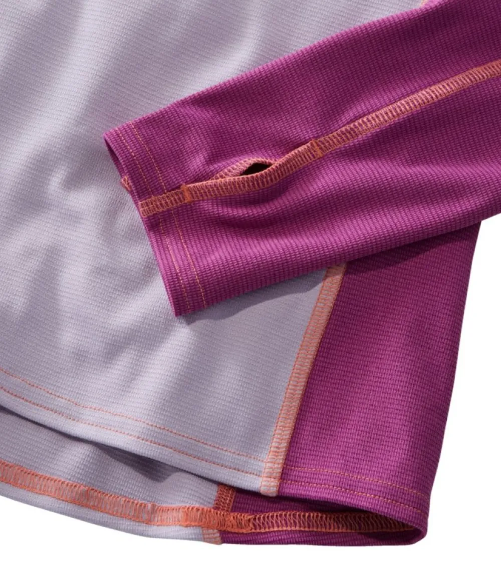 "Women's Midweight Baselayer Crew, Long Sleeve Color Block"-L.L.Bean Store