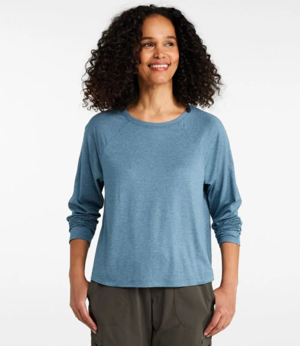 "Women's Movement Essential Tee, Long-Sleeve Cropped"-L.L.Bean Outlet