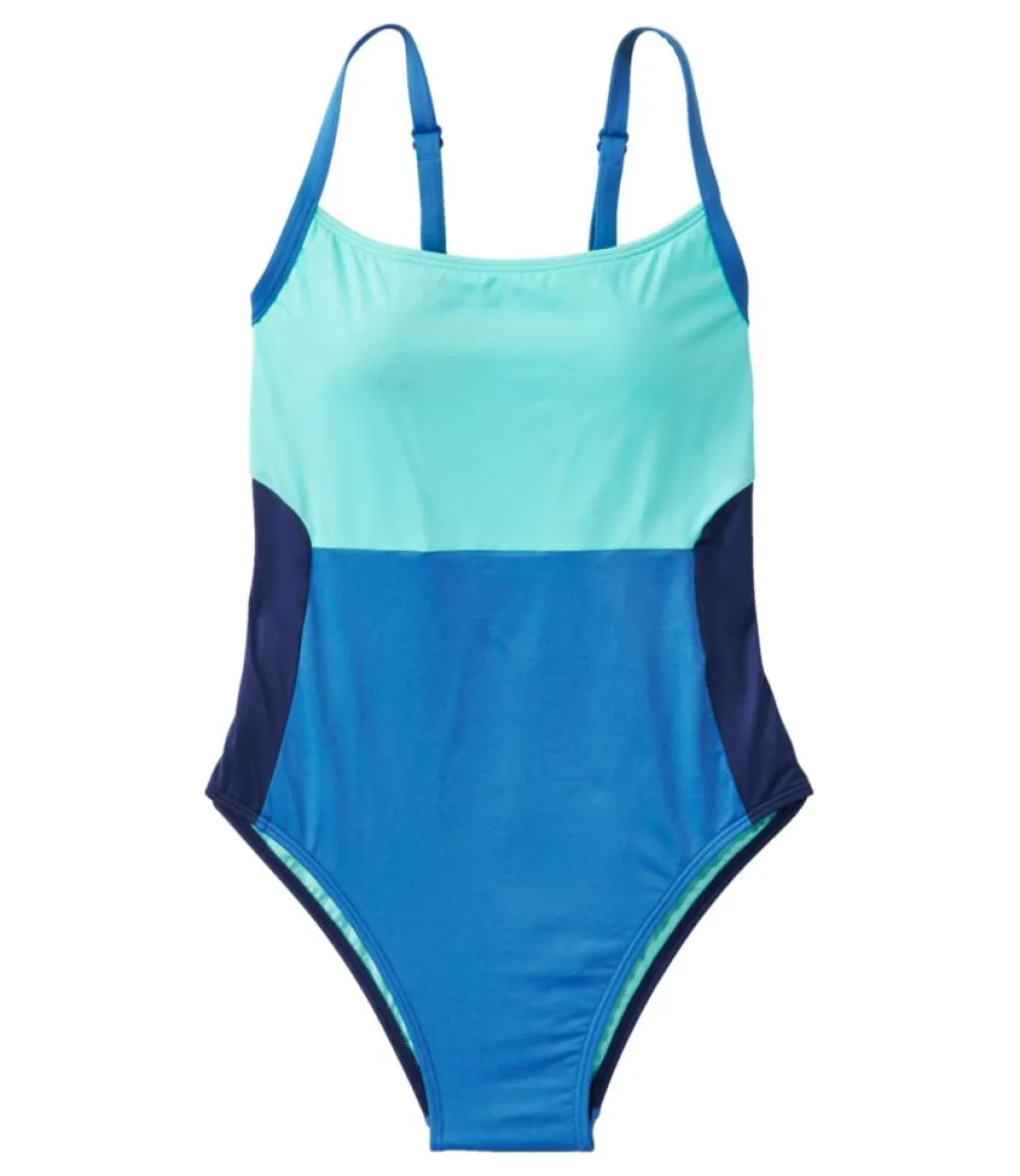 "Women's New Currents Swimwear, Scoopneck Tanksuit Color Block"-L.L.Bean Cheap