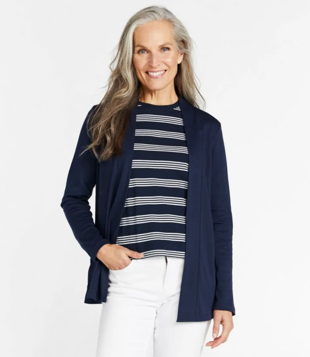 "Women's Pima Cotton Open Cardigan, With Pockets"-L.L.Bean Best