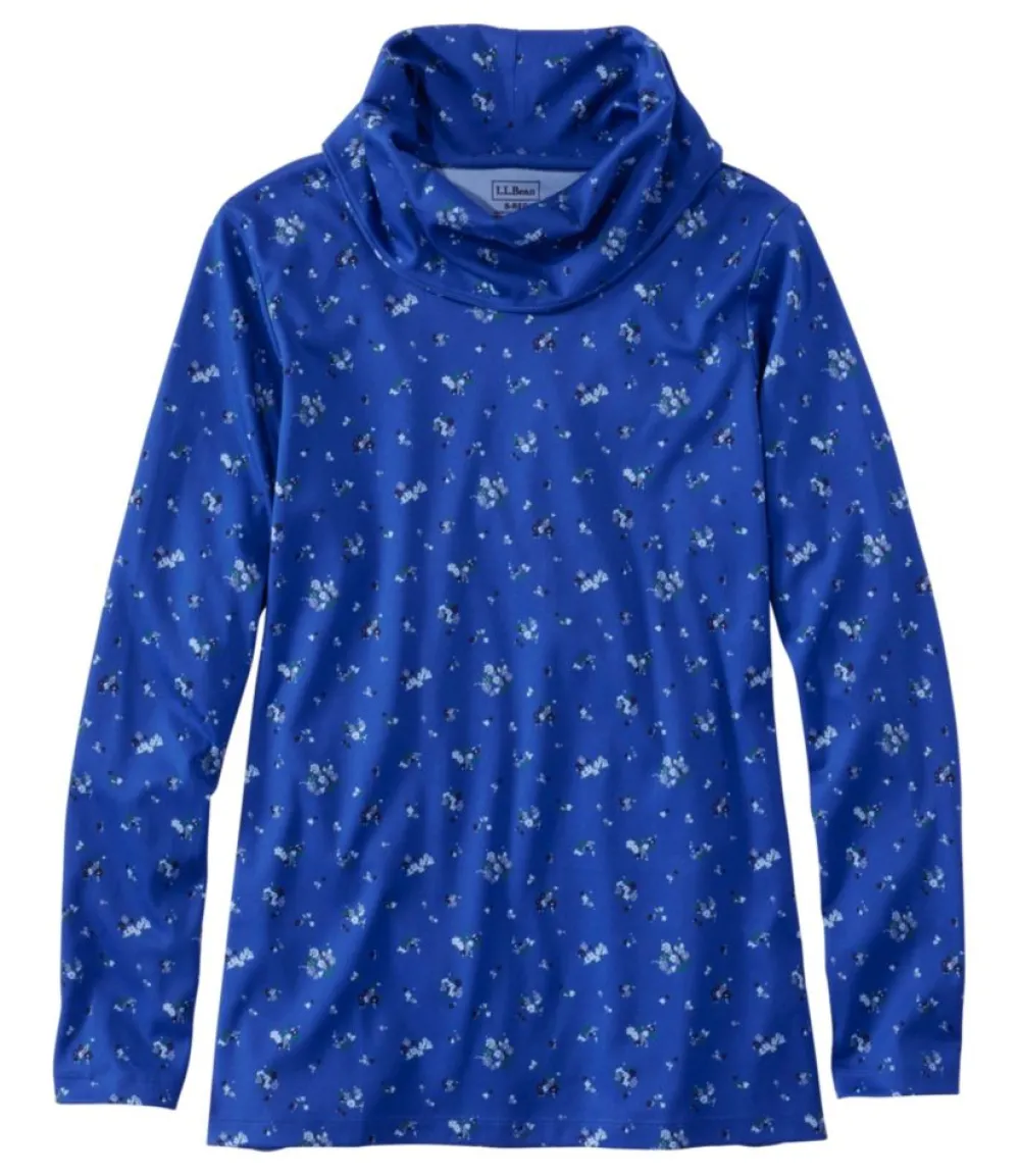 "Women's Pima Cotton Tee, Long-Sleeve Cowlneck Print"-L.L.Bean Hot