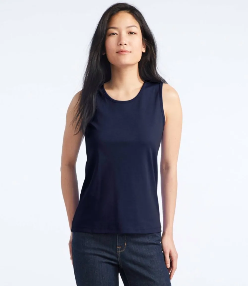 "Women's Pima Cotton Tee, Shell"-L.L.Bean New