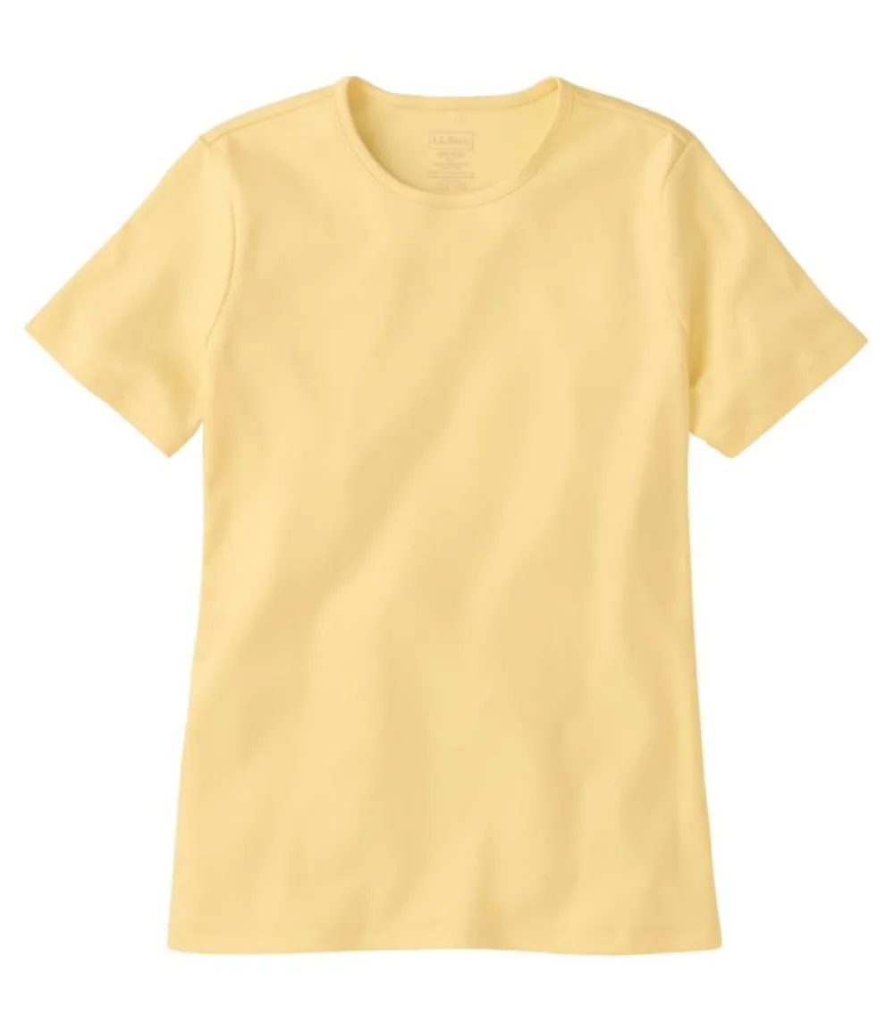 "Women's Pima Cotton Tee, Short-Sleeve Crewneck"-L.L.Bean Shop