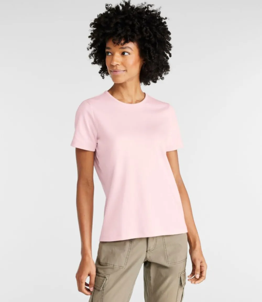 "Women's Pima Cotton Tee, Short-Sleeve Crewneck"-L.L.Bean Shop