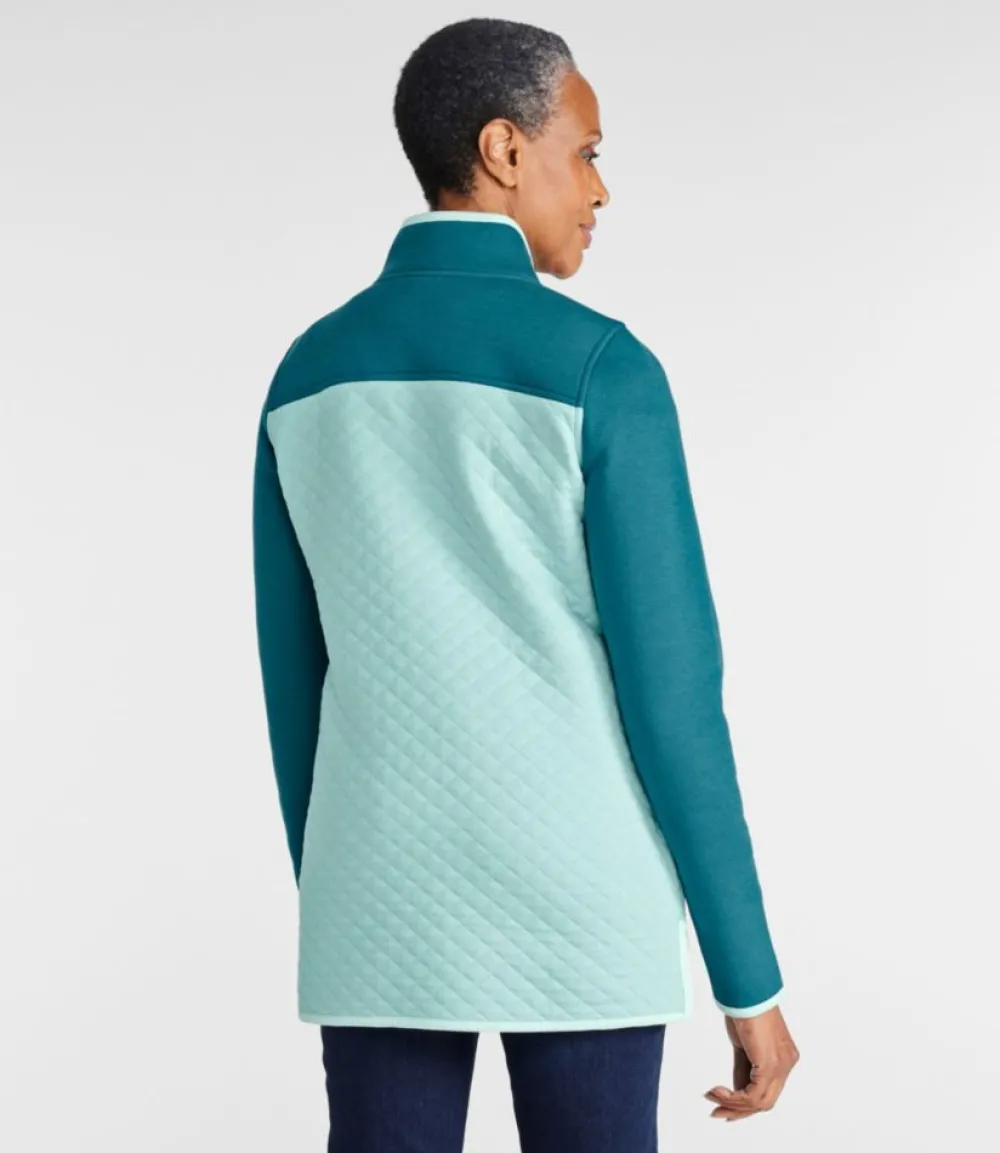 "Women's Quilted Sweatshirt, Mockneck Tunic Colorblock"-L.L.Bean Cheap