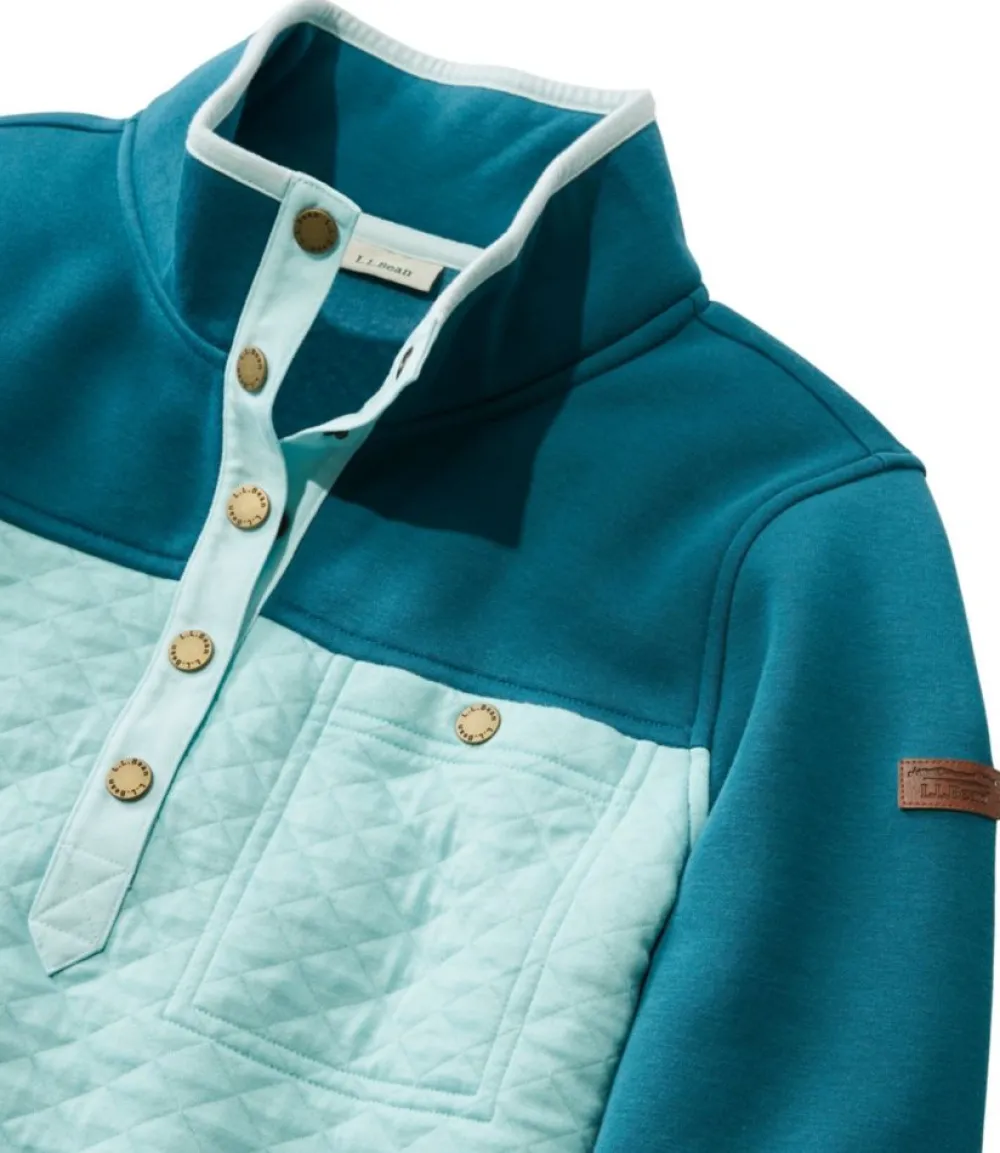 "Women's Quilted Sweatshirt, Mockneck Tunic Colorblock"-L.L.Bean Cheap