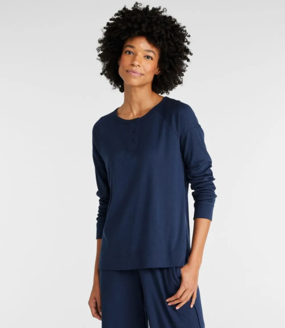 "Women's Restorative Sleepwear, Long-Sleeve Henley"-L.L.Bean Discount