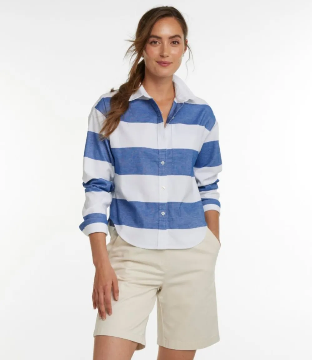 "Women's Signature Boyfriend Oxford Shirt, Stripe"-L.L.Bean Discount