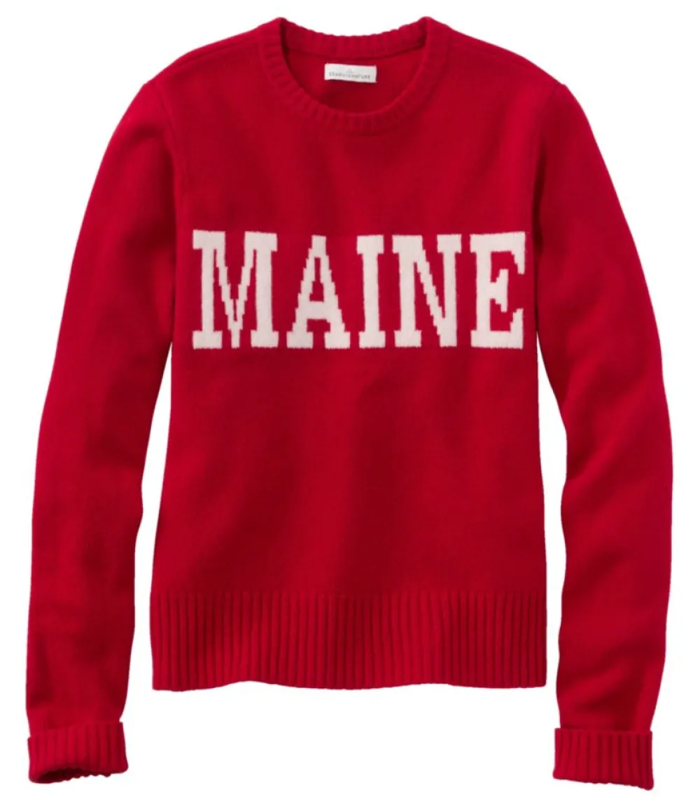 "Women's Signature Camp Merino Wool Sweater, Pullover Intarsia"-L.L.Bean Outlet
