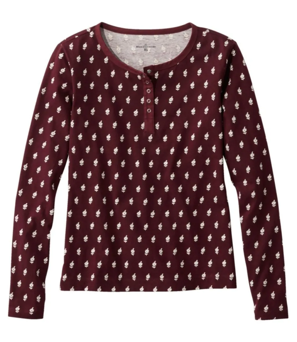 "Women's Signature Rangeley Cotton Tee, Henley"-L.L.Bean Shop