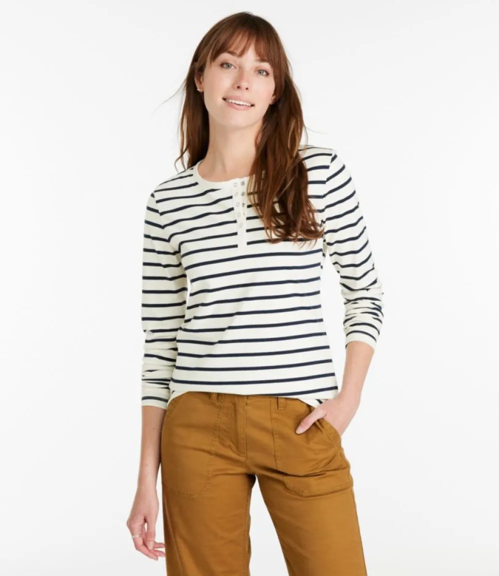 "Women's Signature Rangeley Cotton Tee, Henley"-L.L.Bean Shop