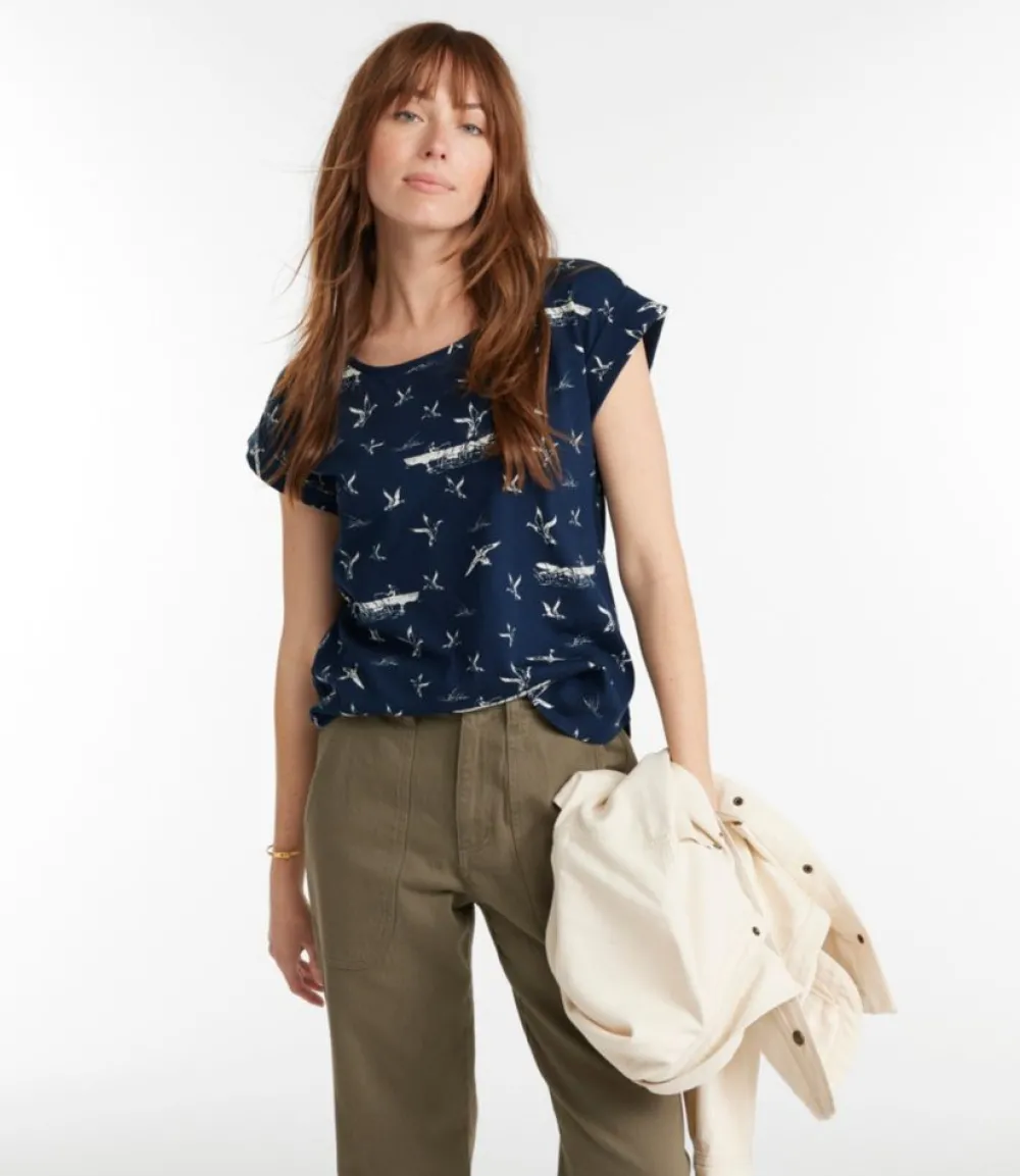 "Women's Signature Rangeley Cotton Tee, Scoopneck"-L.L.Bean Online