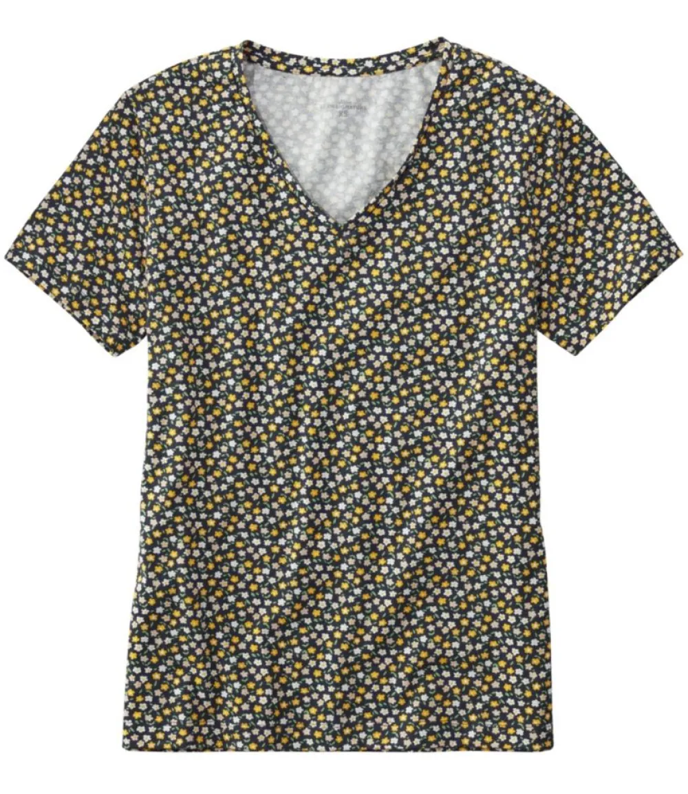 "Women's Signature Rangeley Cotton Tee, V-Neck"-L.L.Bean Shop