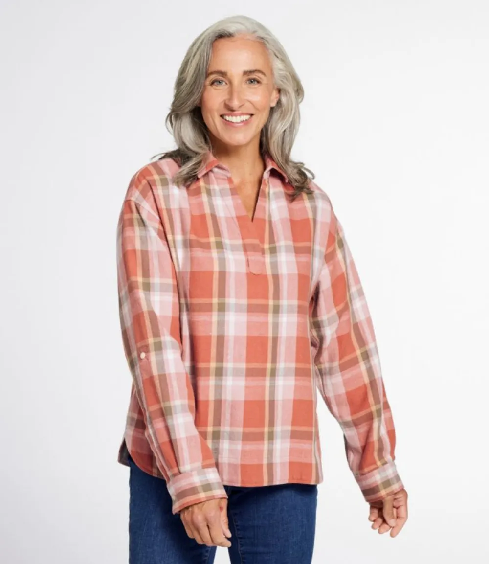 "Women's Signature Relaxed Hemp-Blend Popover Shirt"-L.L.Bean Shop