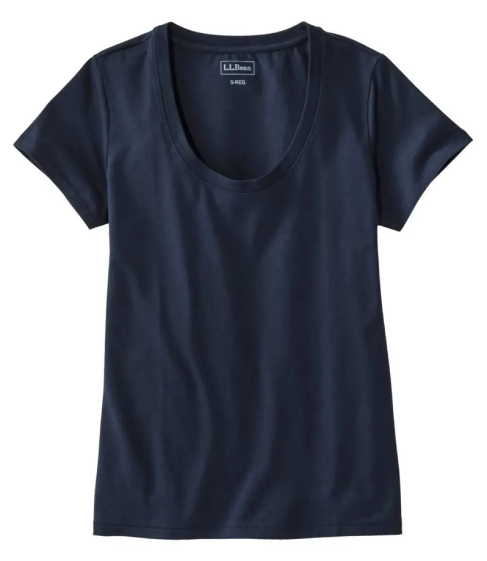 "Women's Soft Stretch Supima Tee, Scoopneck Short-Sleeve"-L.L.Bean Cheap