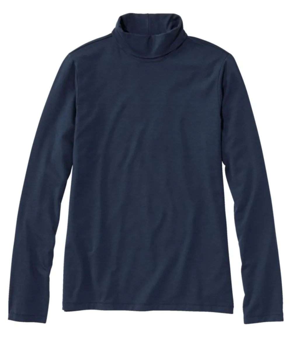 "Women's Soft Stretch Supima Tee, Turtleneck"-L.L.Bean Discount