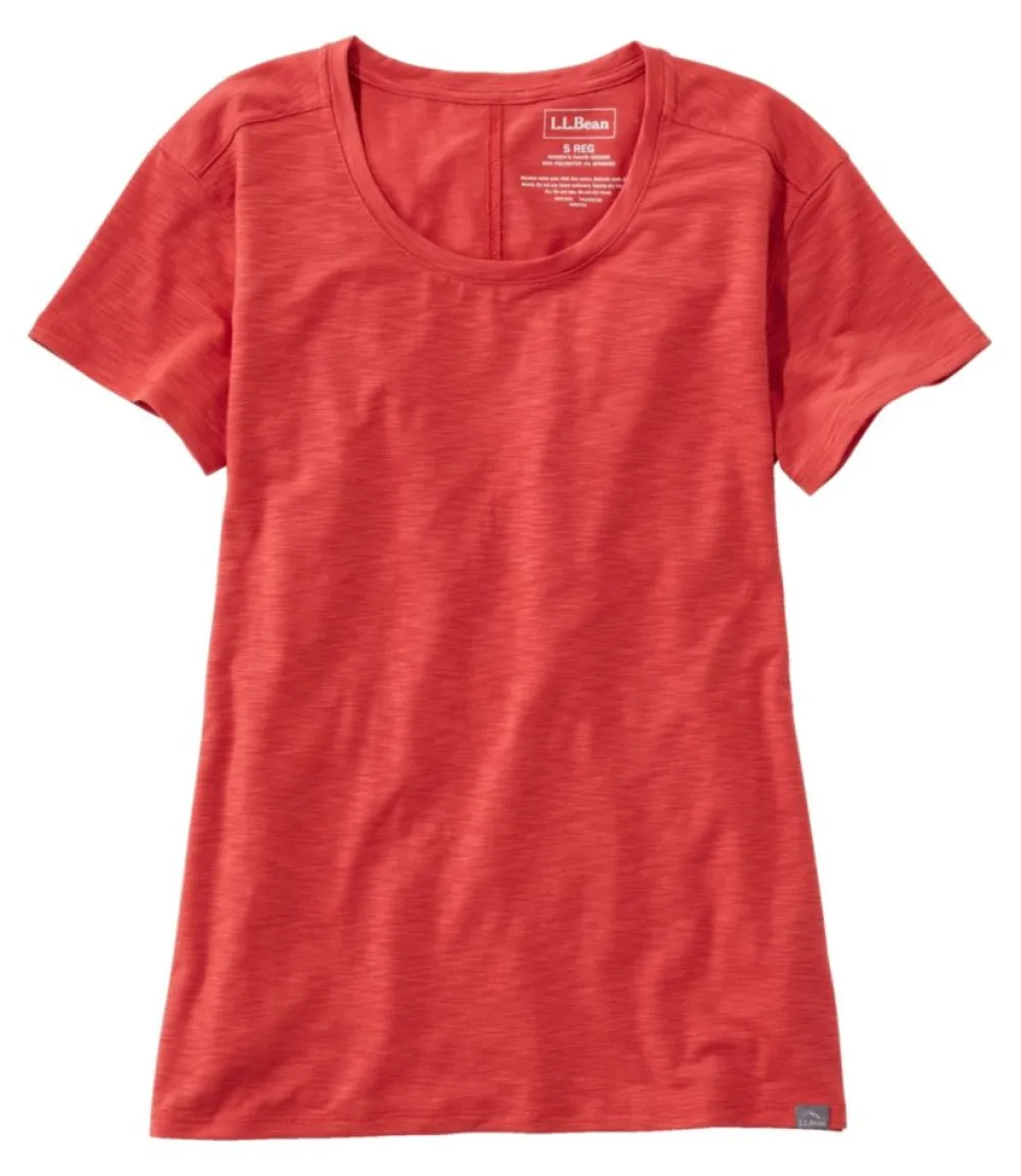 "Women's Streamside Tee, Short-Sleeve Open Crewneck"-L.L.Bean New