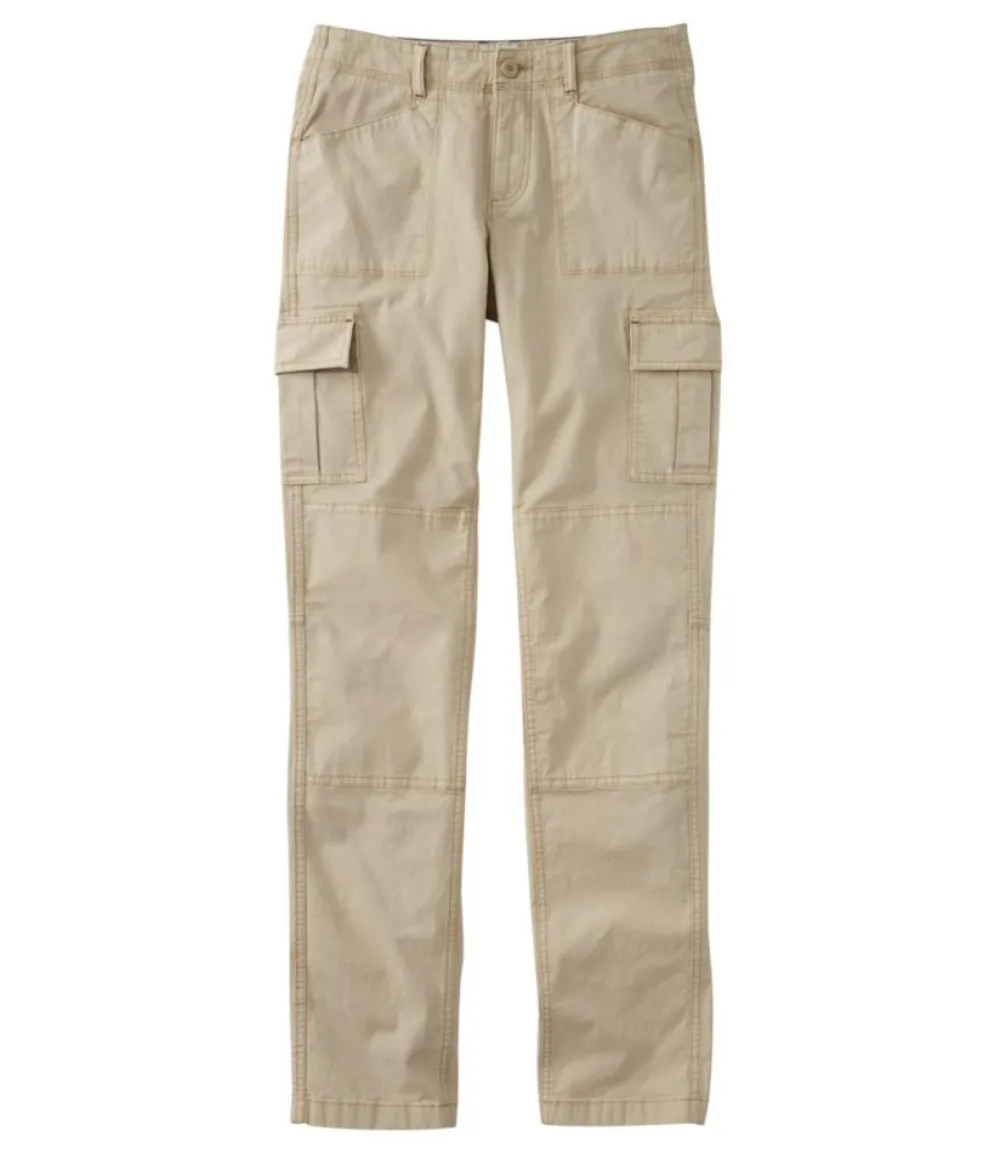 "Women's Stretch Canvas Cargo Pants, Mid-Rise Straight-Leg"-L.L.Bean Fashion