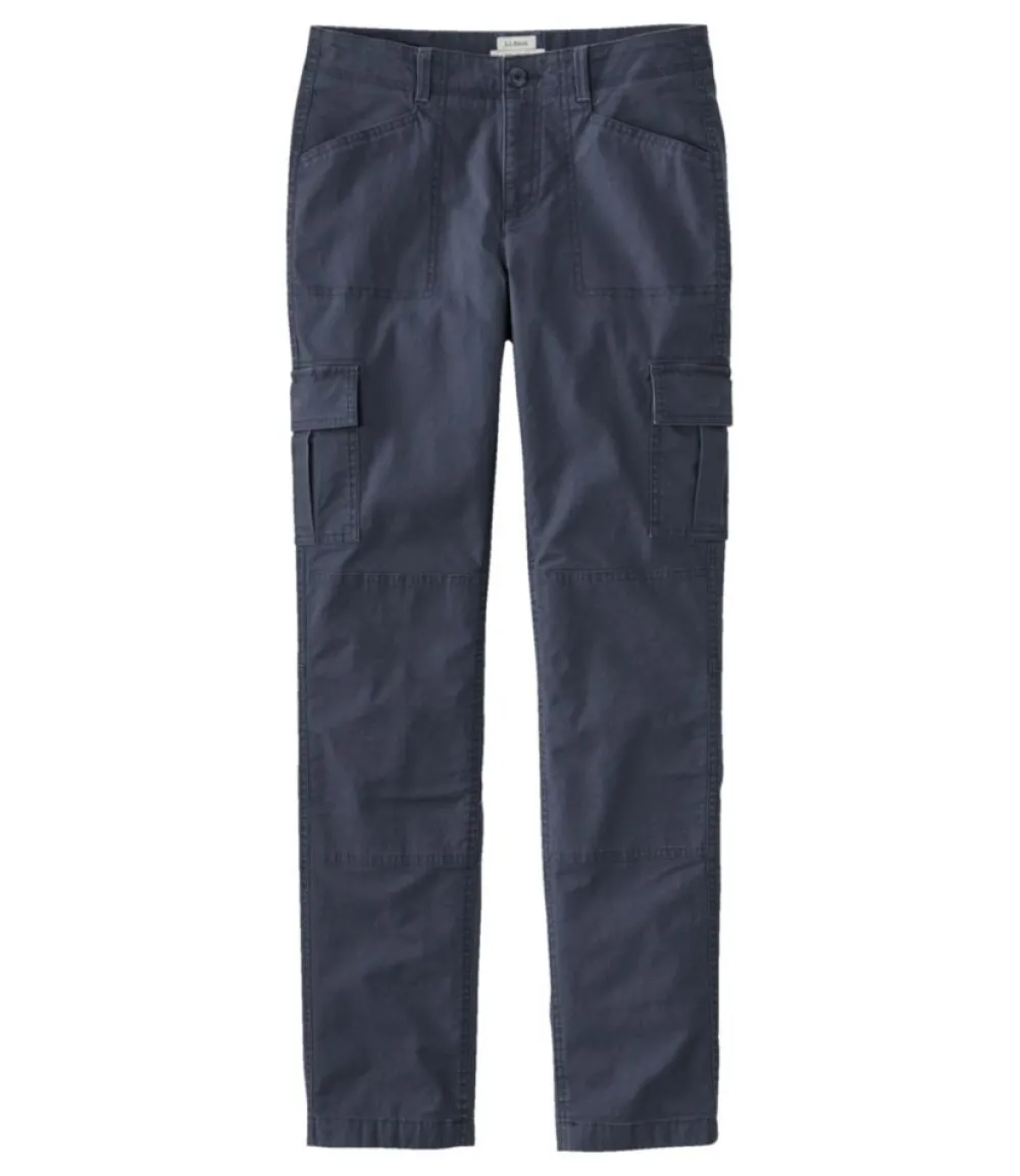 "Women's Stretch Canvas Cargo Pants, Mid-Rise Straight-Leg Lined"-L.L.Bean Discount