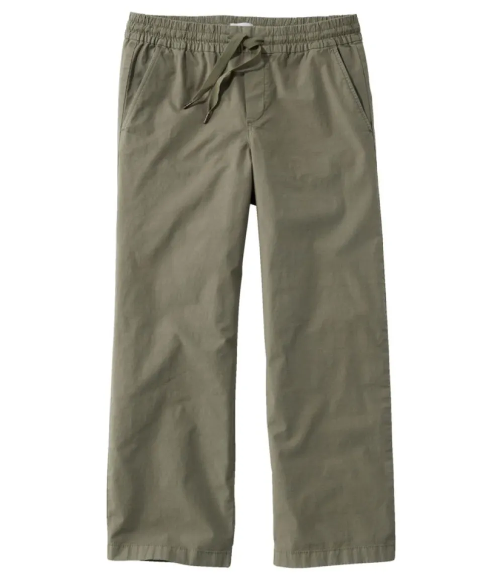 "Women's Stretch Ripstop Pull-On Pants, Wide-Leg Ankle"-L.L.Bean Sale