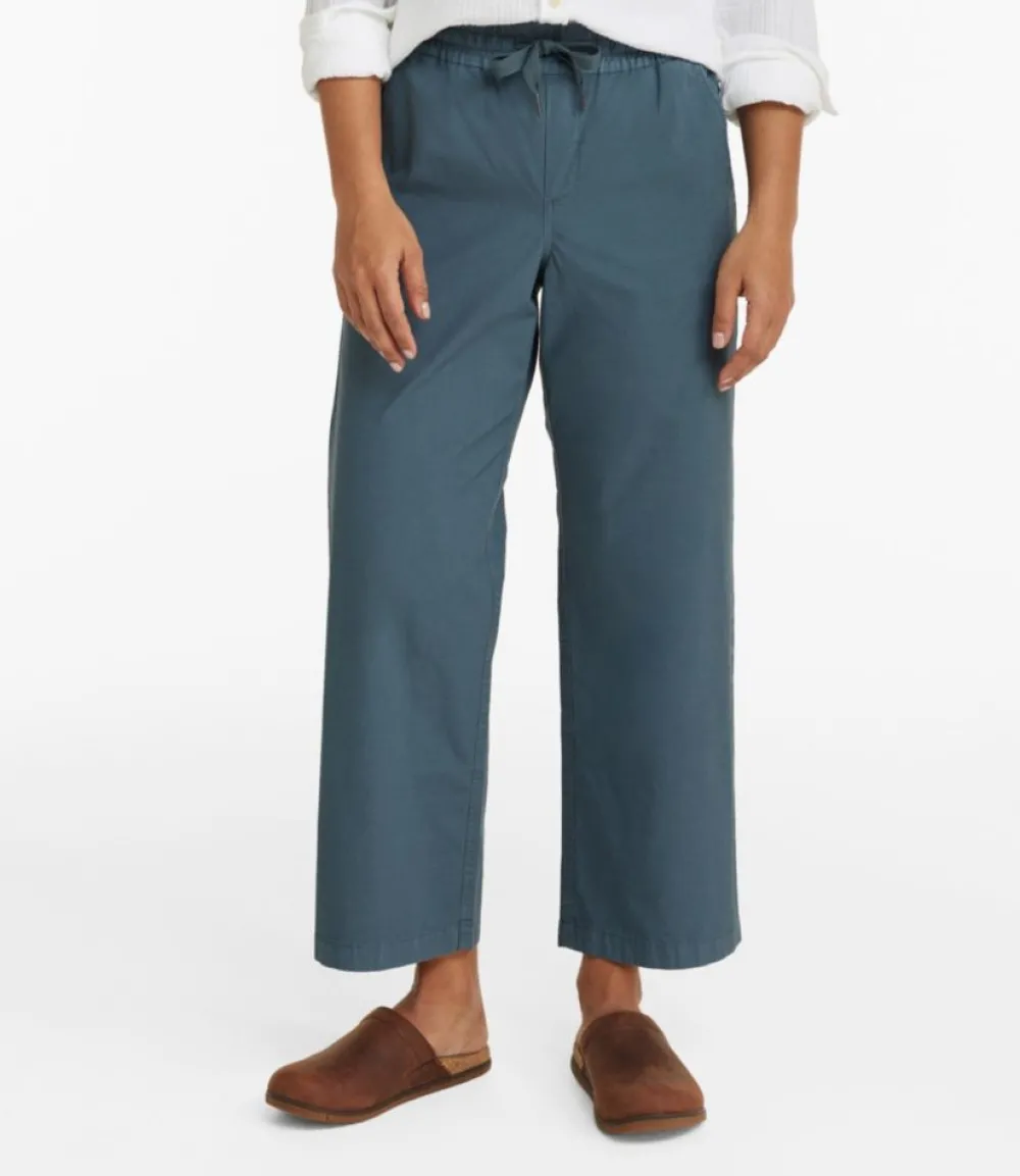 "Women's Stretch Ripstop Pull-On Pants, Wide-Leg Ankle"-L.L.Bean Sale