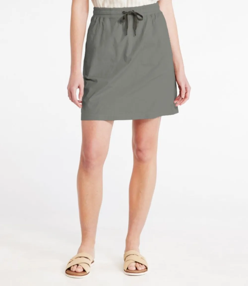 "Women's Stretch Ripstop Pull-On Skirt, Mid-Rise"-L.L.Bean Store