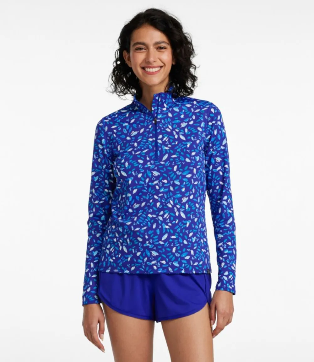 "Women's SunSmart® UPF 50+ Sun Shirt, Quarter-Zip Print"-L.L.Bean Best Sale