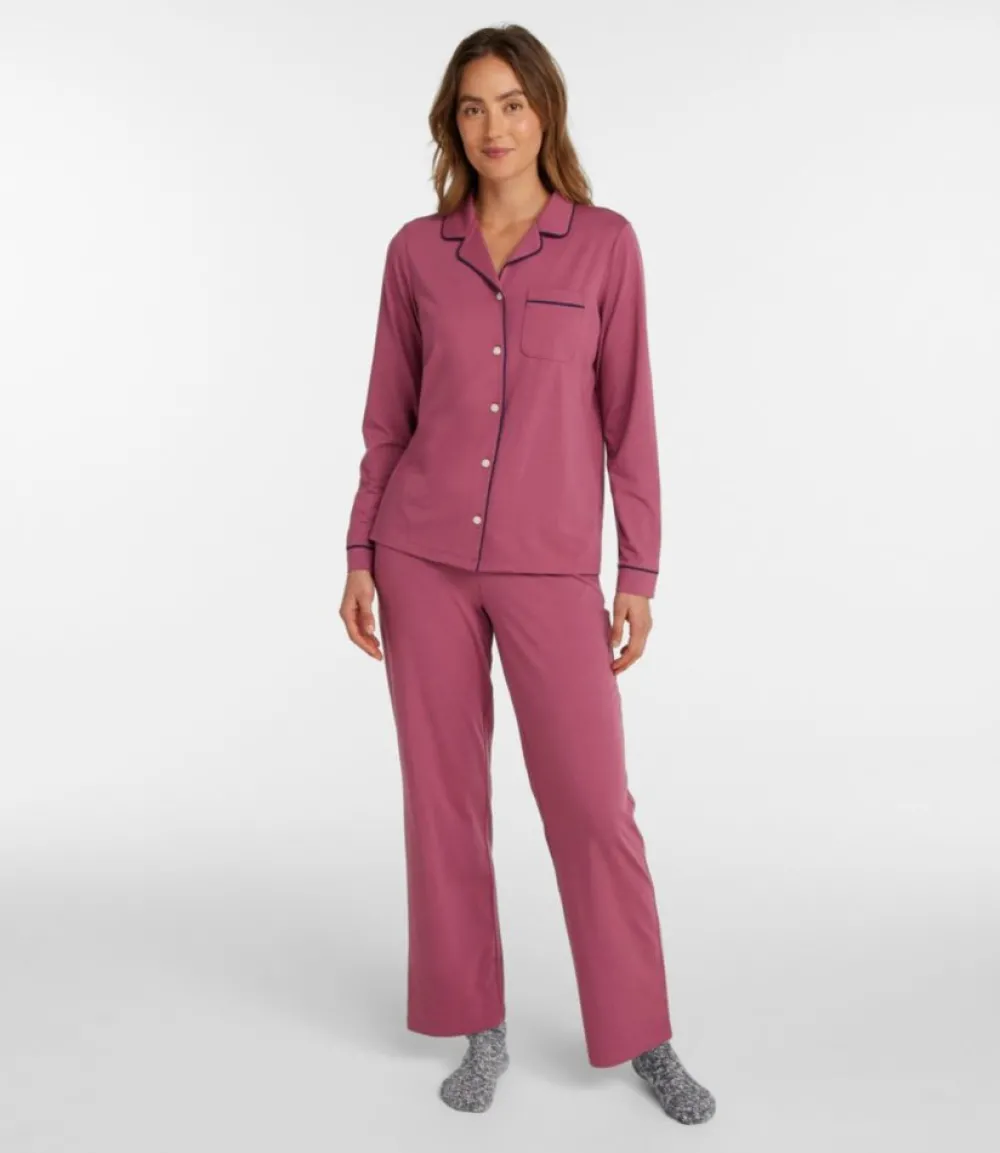 "Women's Super-Soft Shrink-Free Pajama Set, Button-Front"-L.L.Bean Cheap