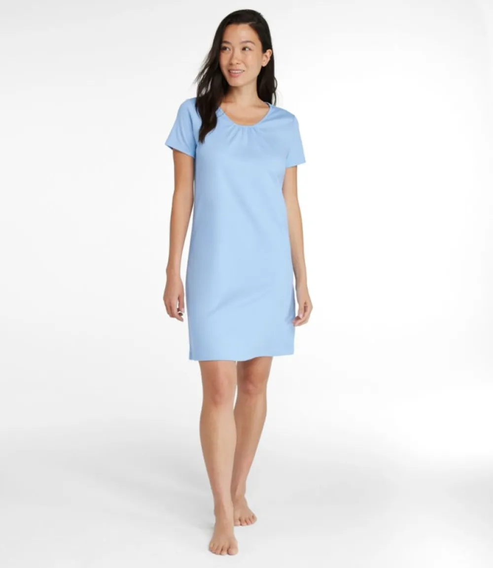 "Women's Supima Nightgown, Short-Sleeve"-L.L.Bean Outlet