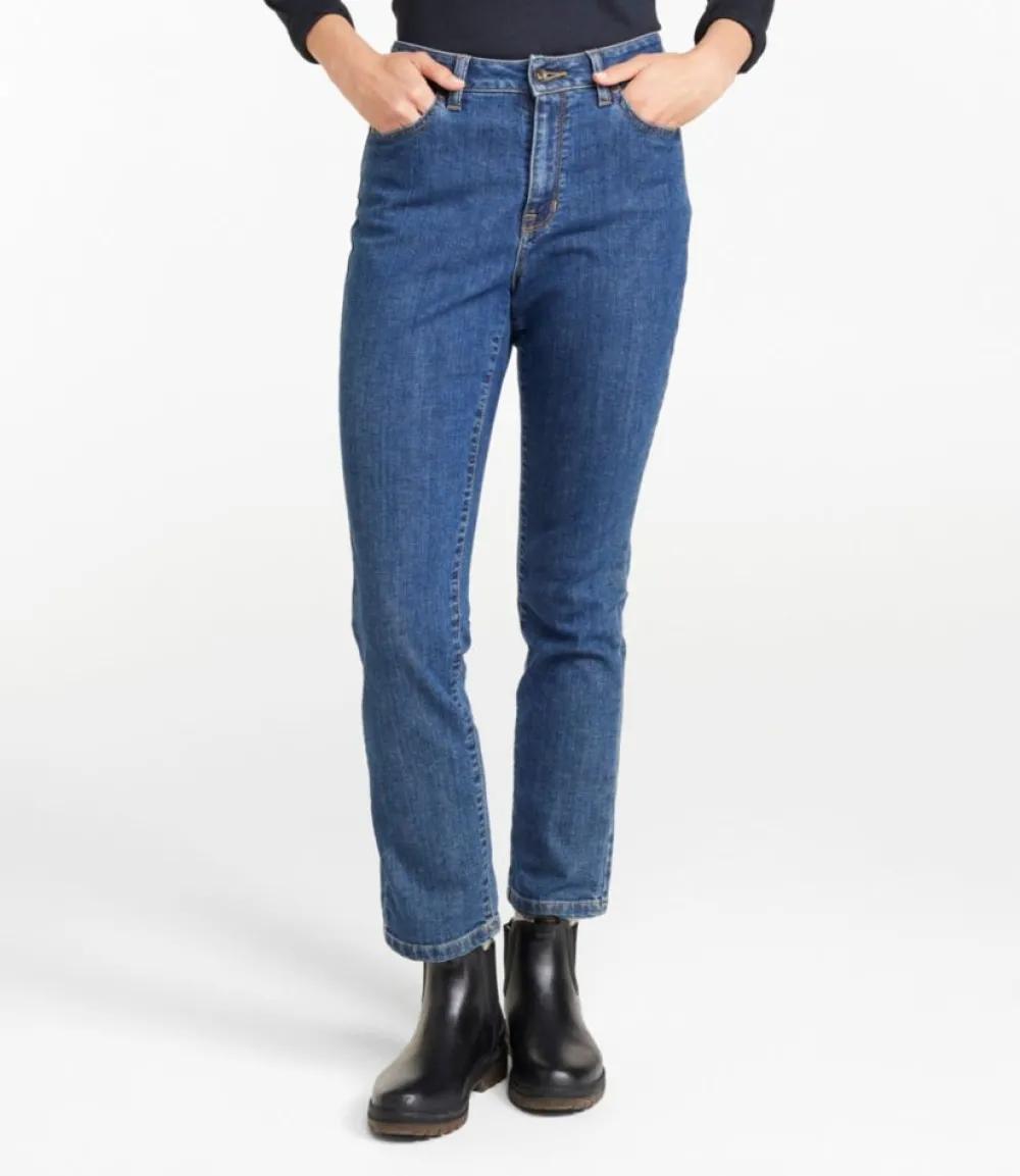 "Women's True Shape Jeans, High-Rise Slim-Leg Ankle"-L.L.Bean Online