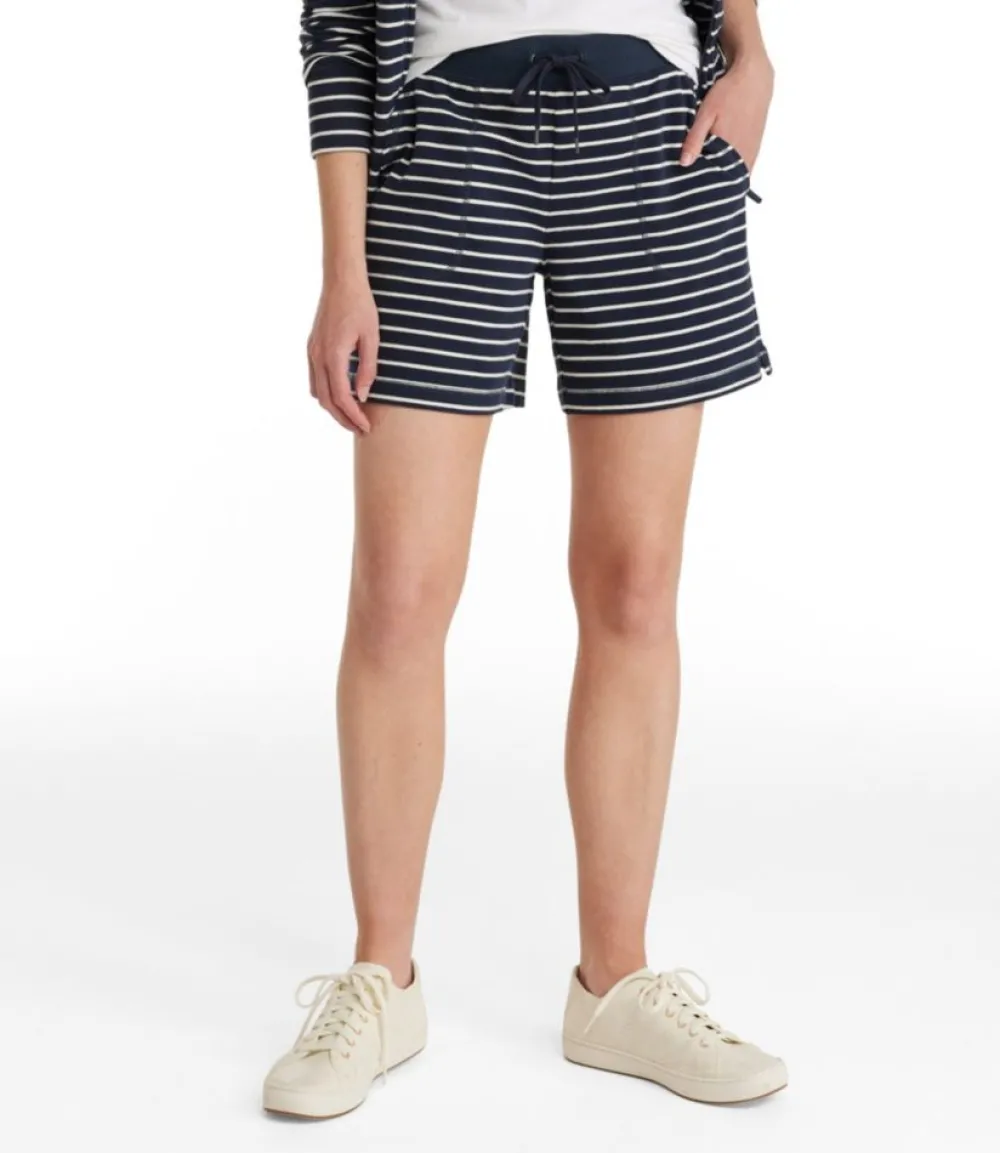 "Women's Ultrasoft Sweats 6" Shorts, Stripe"-L.L.Bean Clearance